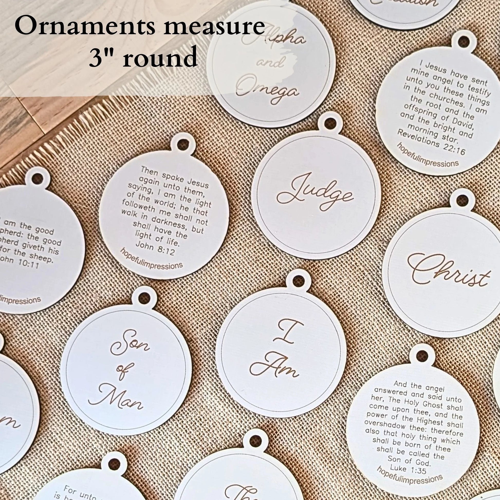 Names of Jesus Ornaments Set