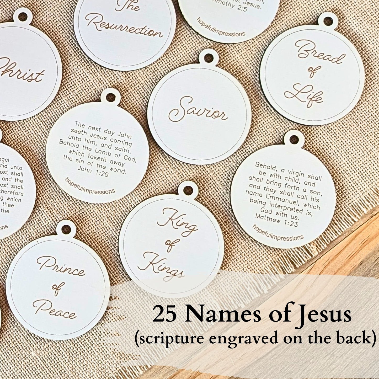 Names of Jesus Ornaments Set