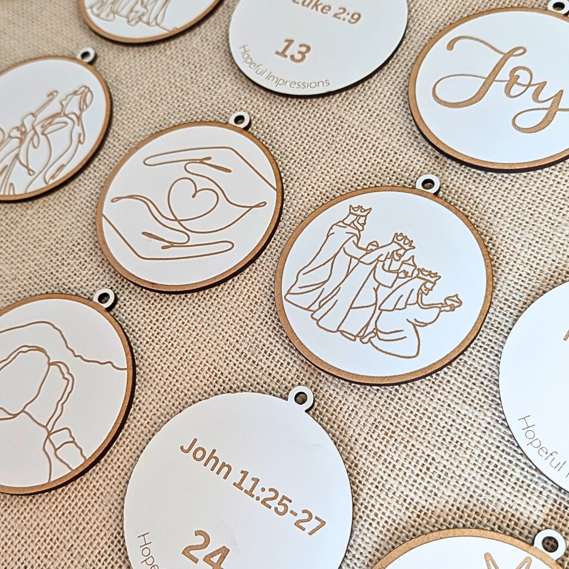 Christmas Advent Ornaments Set