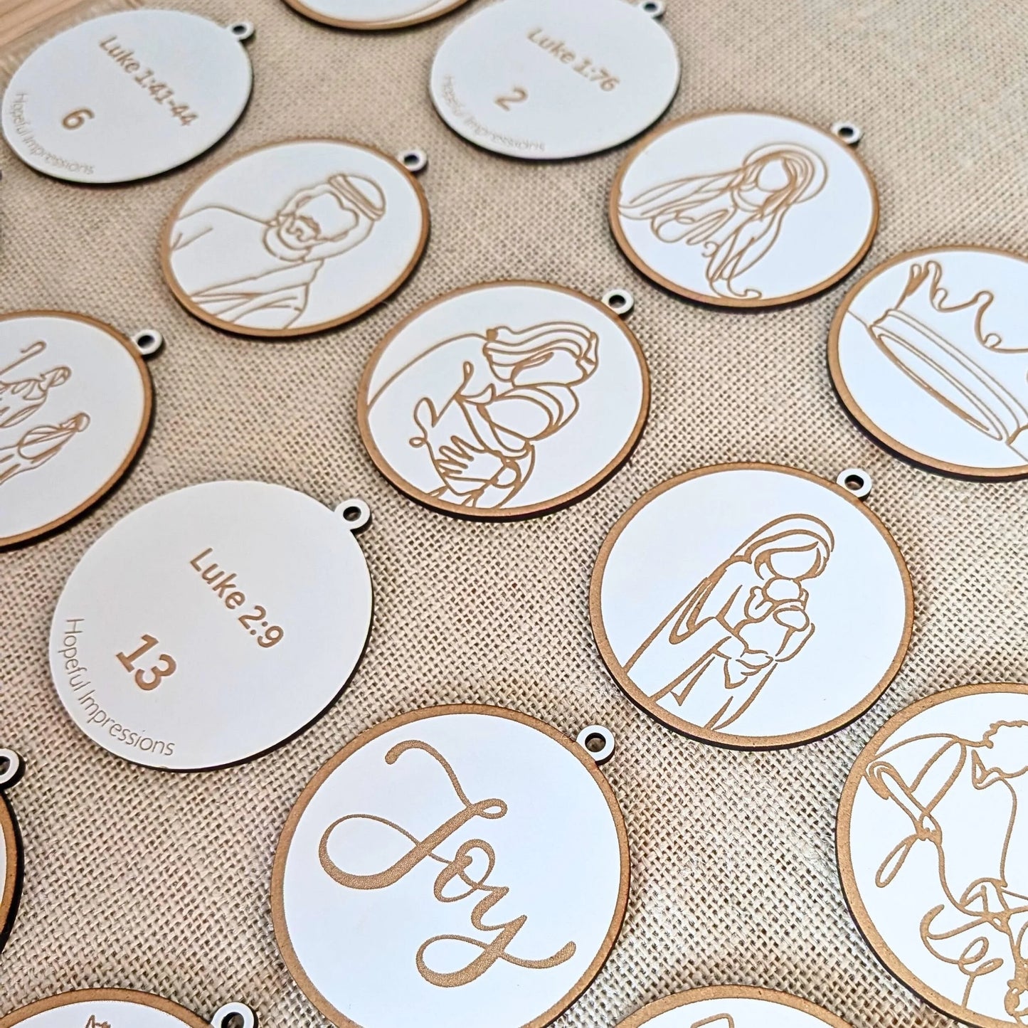 Christmas Advent Ornaments Set