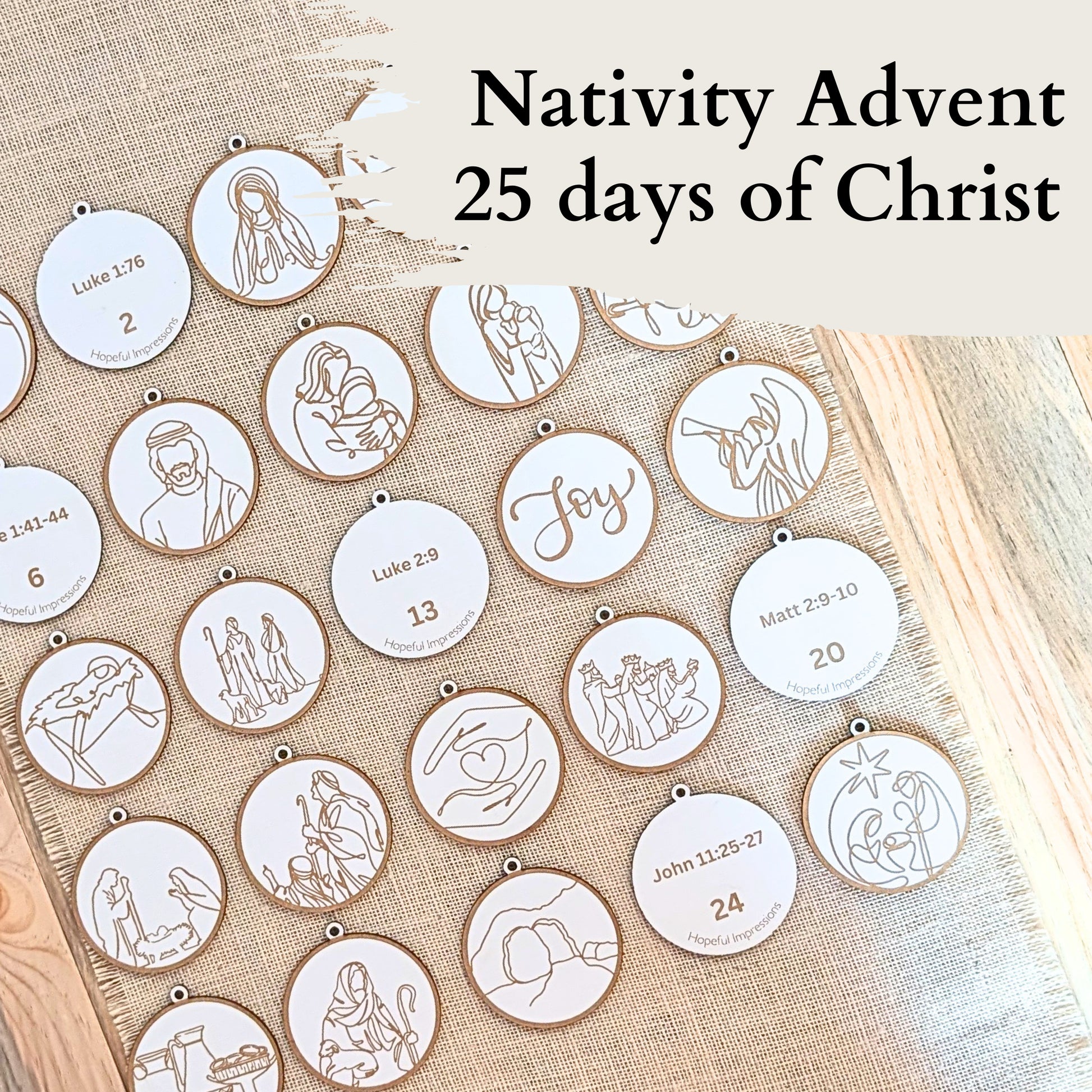Christmas Advent Ornaments Set