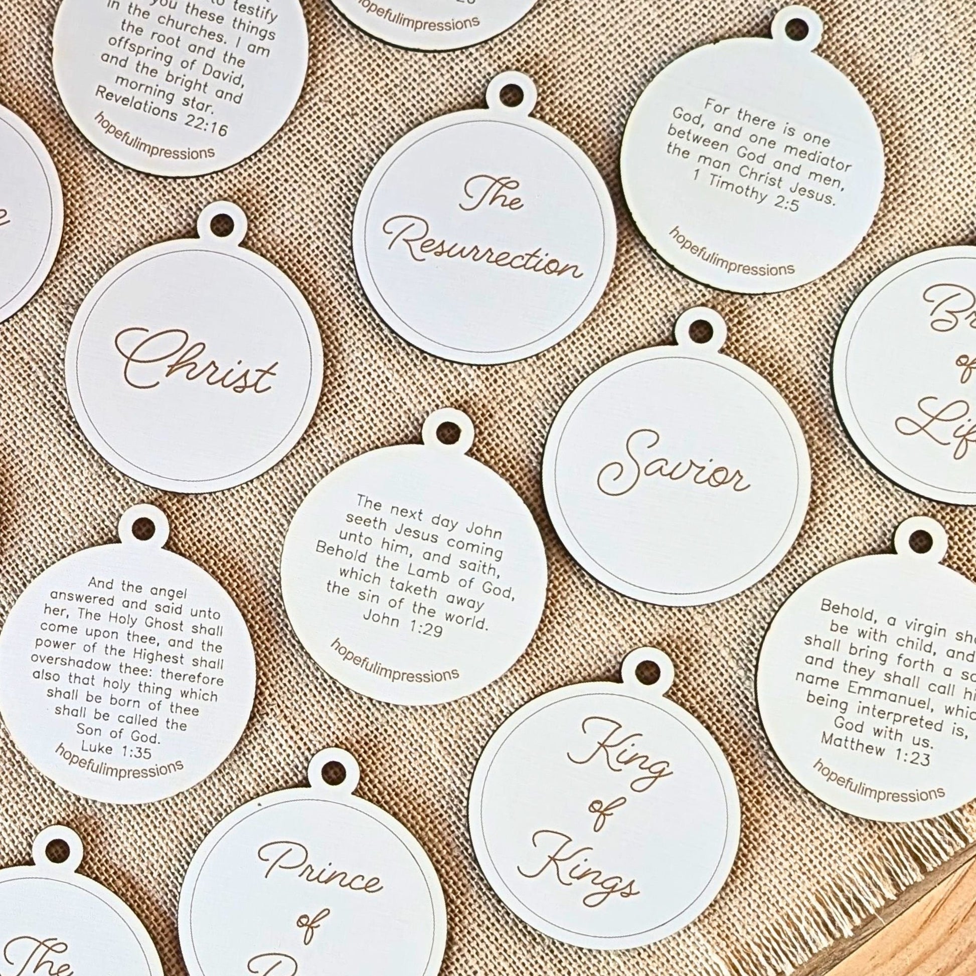 Names of Jesus Ornaments Set