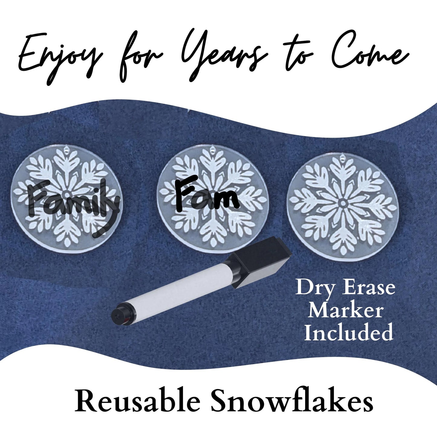 Christmas Blessings Tree Set: Snowflake Ornaments & Winter Tree