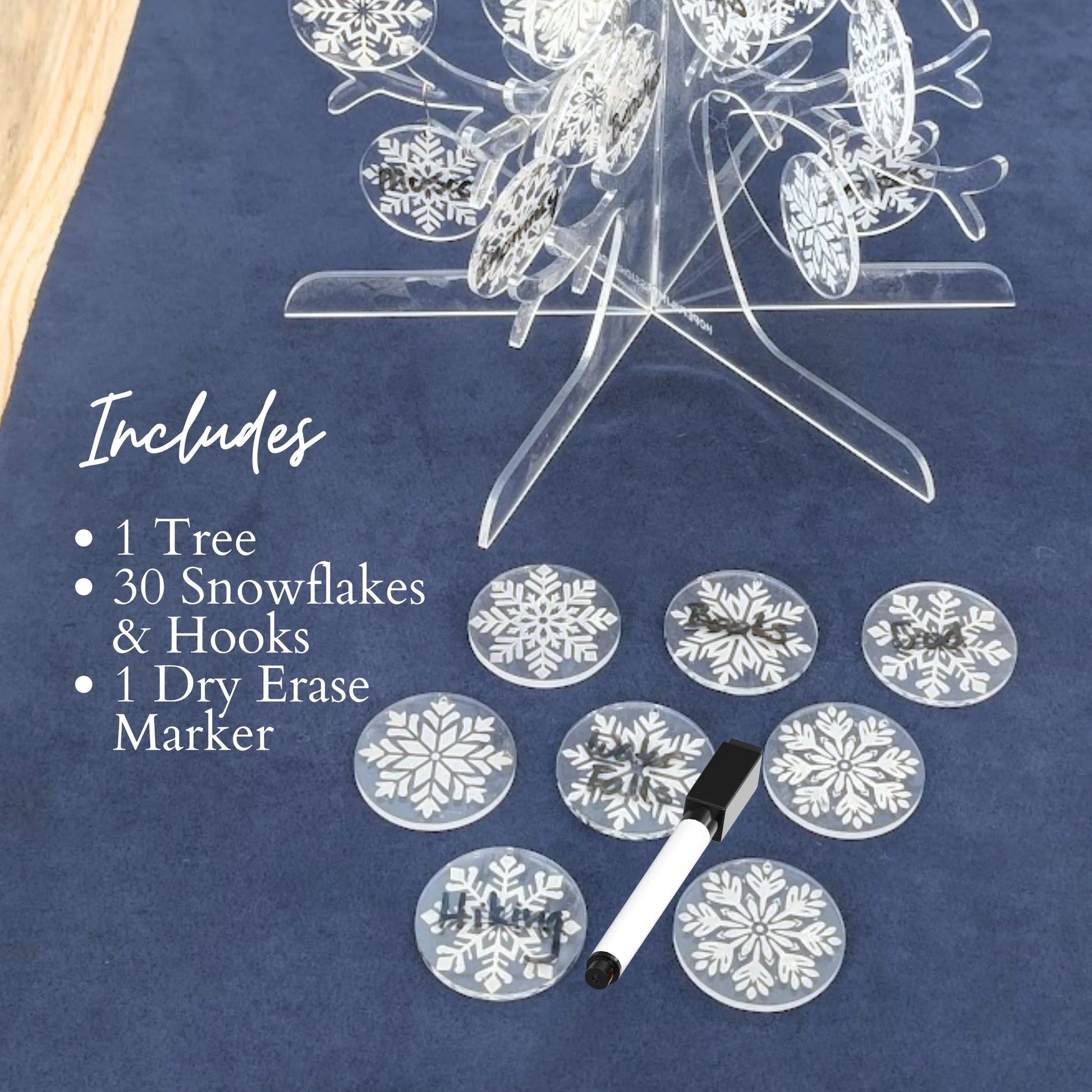 Christmas Blessings Tree Set: Snowflake Ornaments & Winter Tree