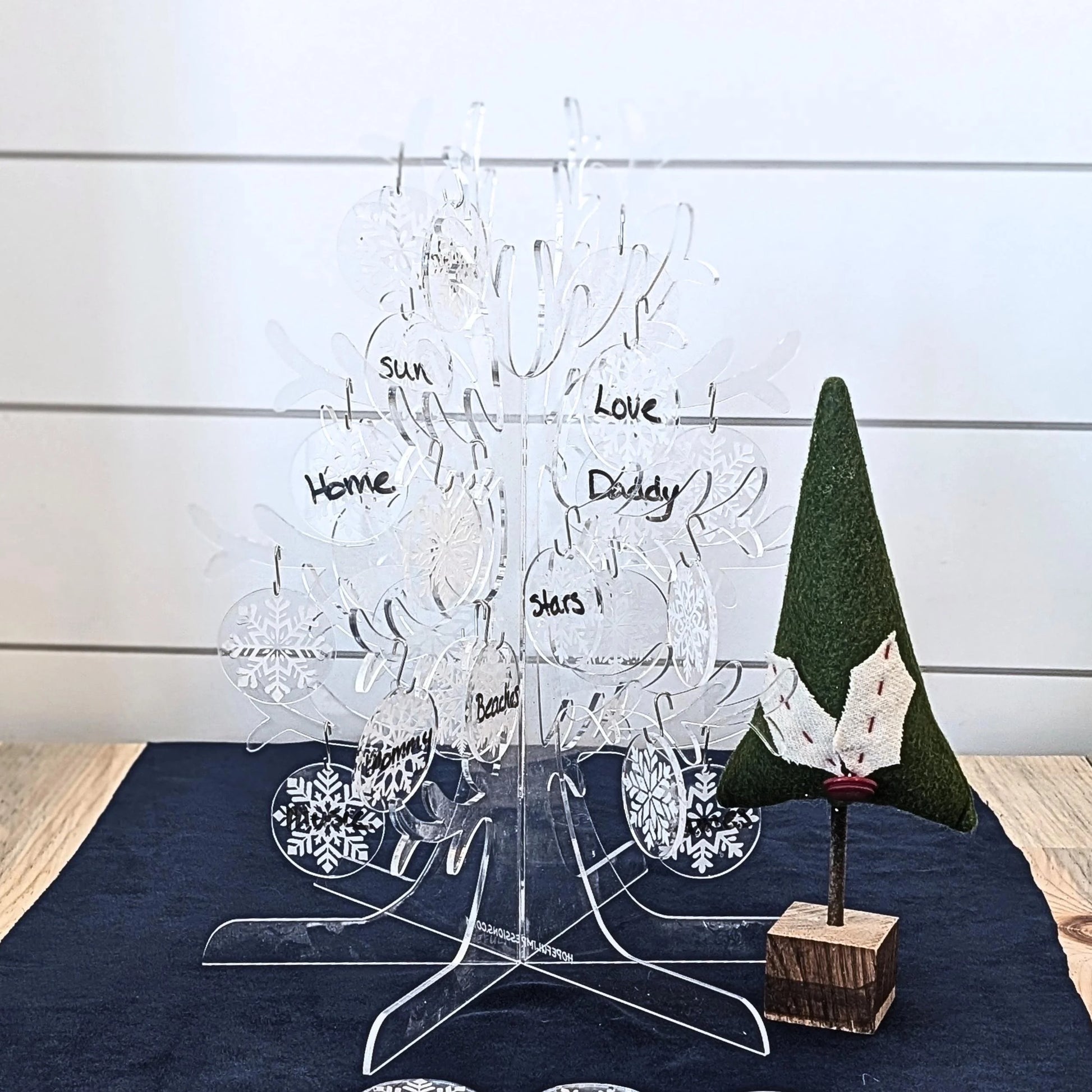 Christmas Blessings Tree Set: Snowflake Ornaments & Winter Tree