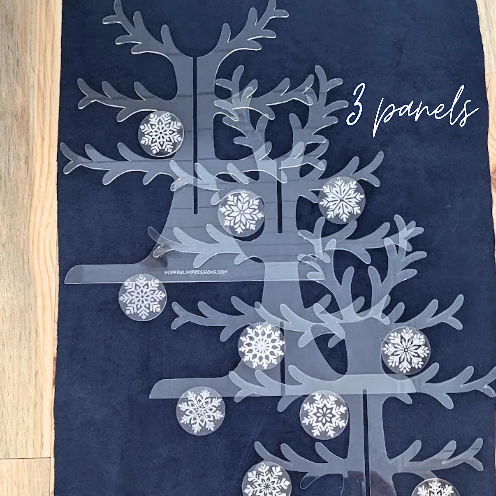 Christmas Blessings Tree Set: Snowflake Ornaments & Winter Tree